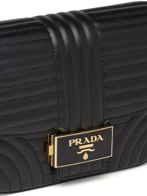 Prada Diagramme stitched leather shoulder bag